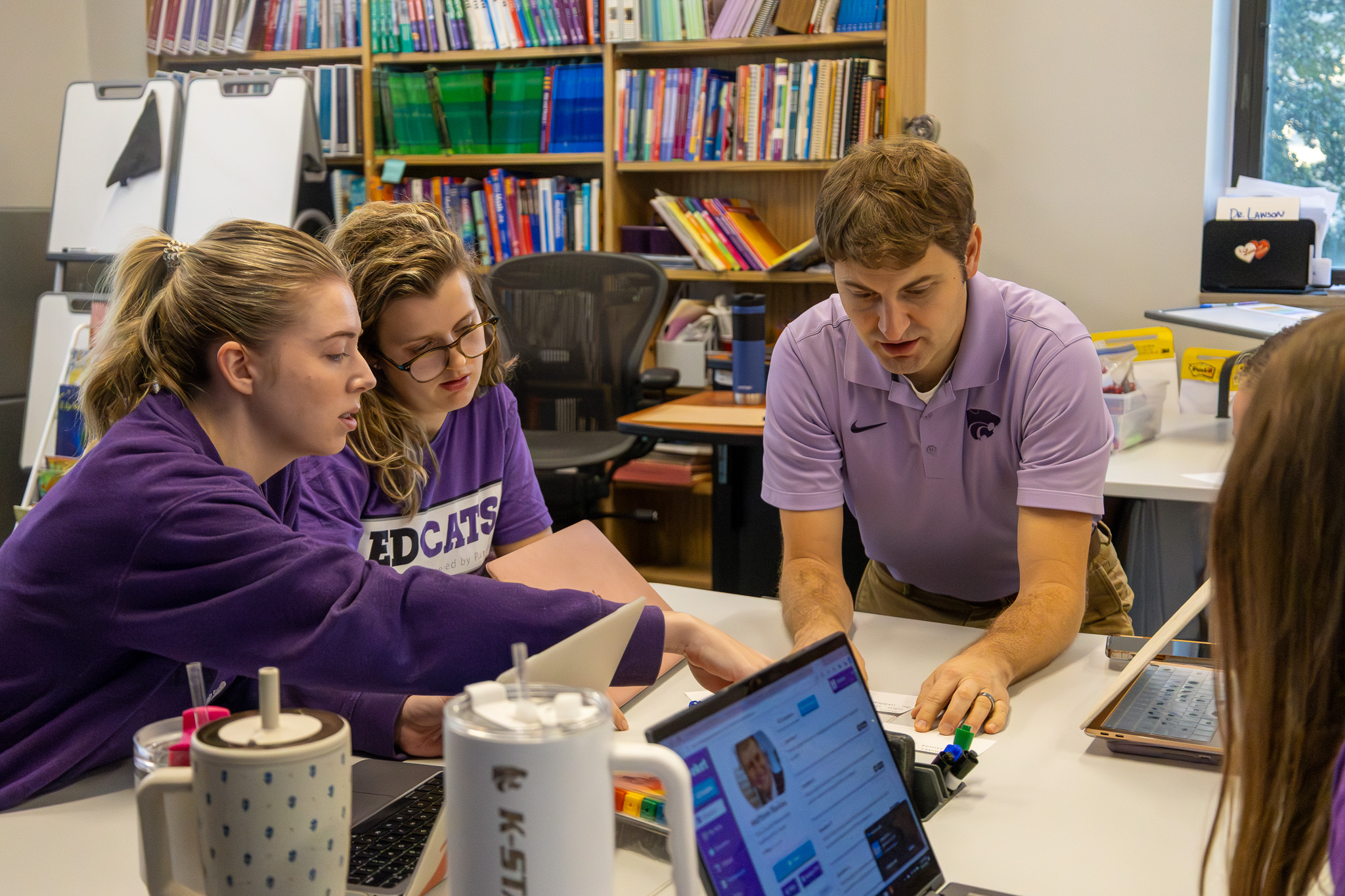 teacher with students